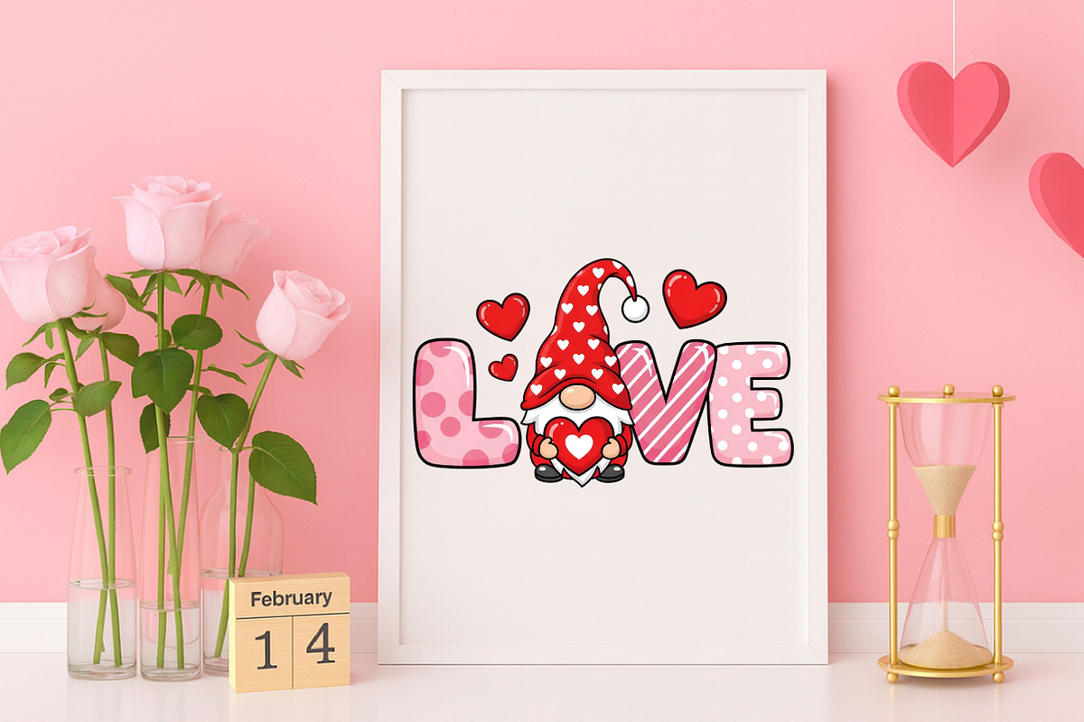 LOVE Gnome Png, Valentines Day PNG, an Illustration by Canvas Craft (Photo 4 of 6)
