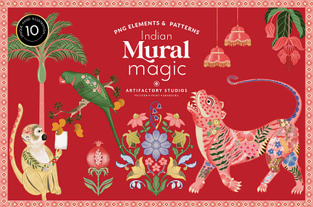 Mural Magic PNG Elements & Pattern