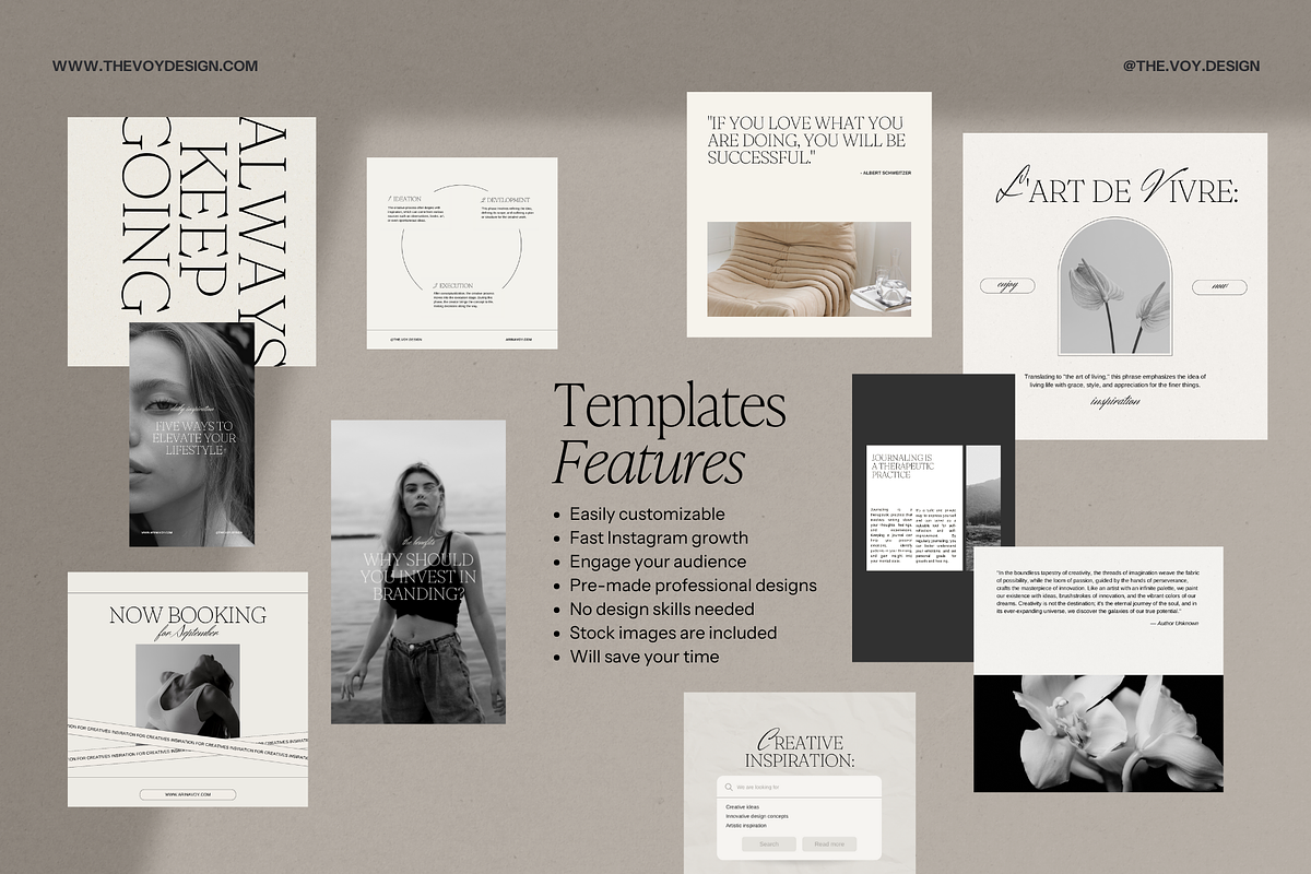 Vanilla Instagram Canva Templates, a Social Media Template by The Voy Design (Photo 3 of 10)