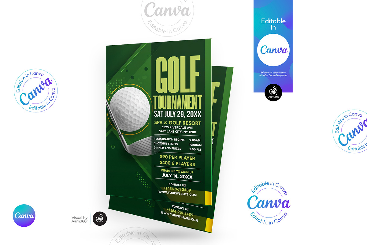 Golf Tournament Flyer Template, a Flyer Template by Aam360 (Photo 3 of 3)