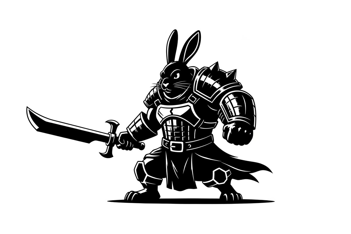 Warrior Bunny Knight Silhouette, an Illustration by jahid234 (Photo 32 of 49)
