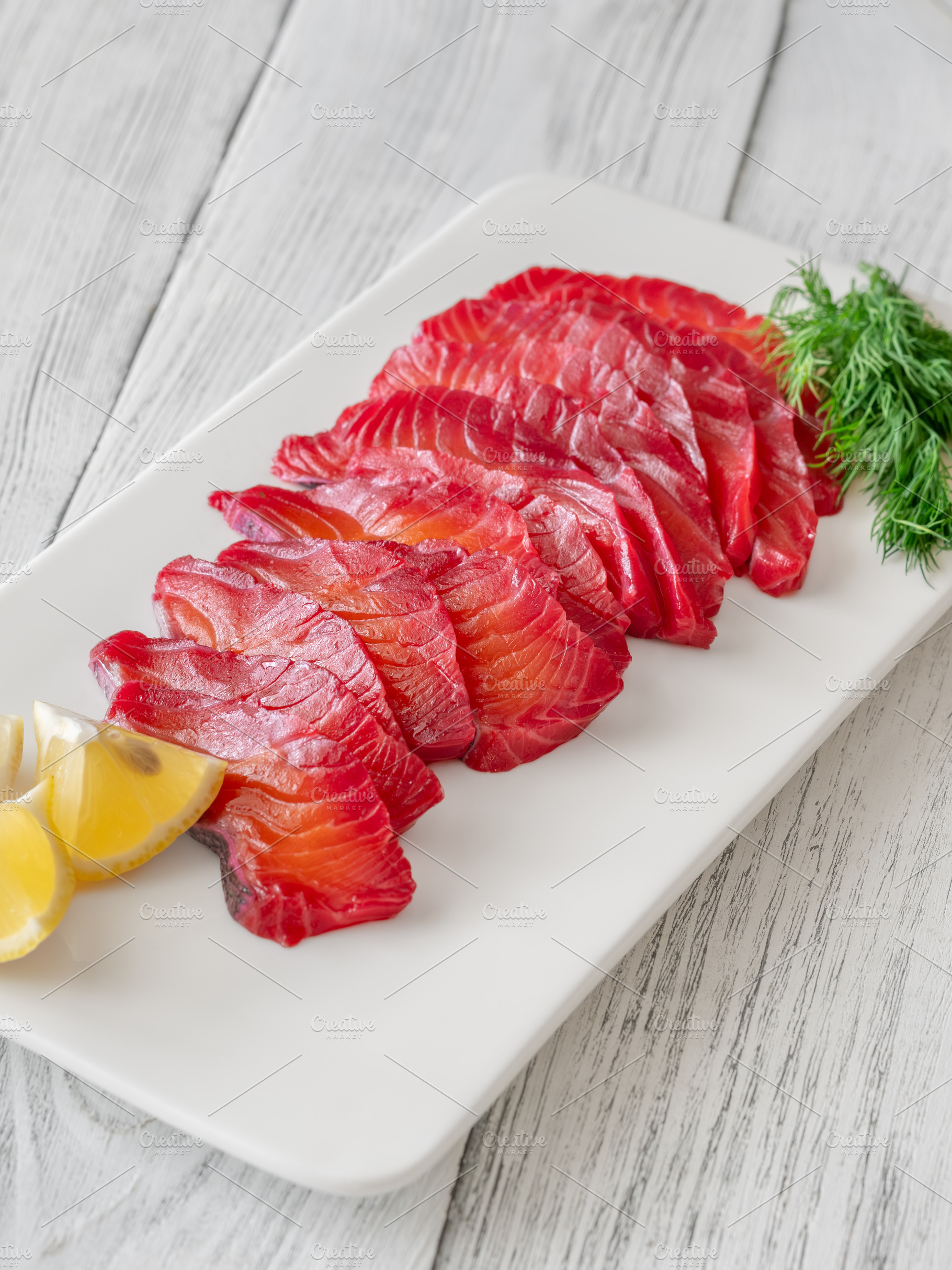 Premium Nordic Salmon Gravlax Appetizer With Herbs And Citrus Ga, a Food & Drink Photo by Alexander Prokopenko