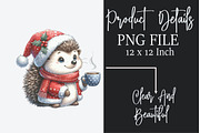 Watercolor Cute Christmas Hedgehog, a Seasonal Illustration by Rose Art (Thumbnail 6 of 6)