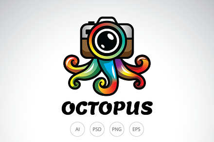 Octopus Camera Logo Template, a Branding & Logo Template by Heavtryq Design