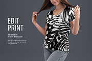 4 Mockup Woman V-Neck T-Shirt, a Shirt Mockup by Grow Design Craft Studio (Thumbnail 4 of 9)