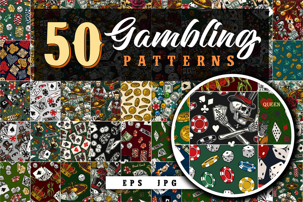 50 Gambling patterns, a Pattern Graphic by DGIM studio (Photo 1 of 6)