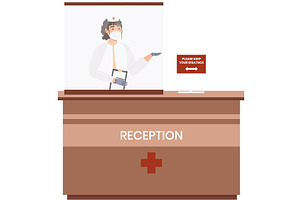 Nurse at hospital clinic reception, a Healthcare Illustration by vectorpointstudio