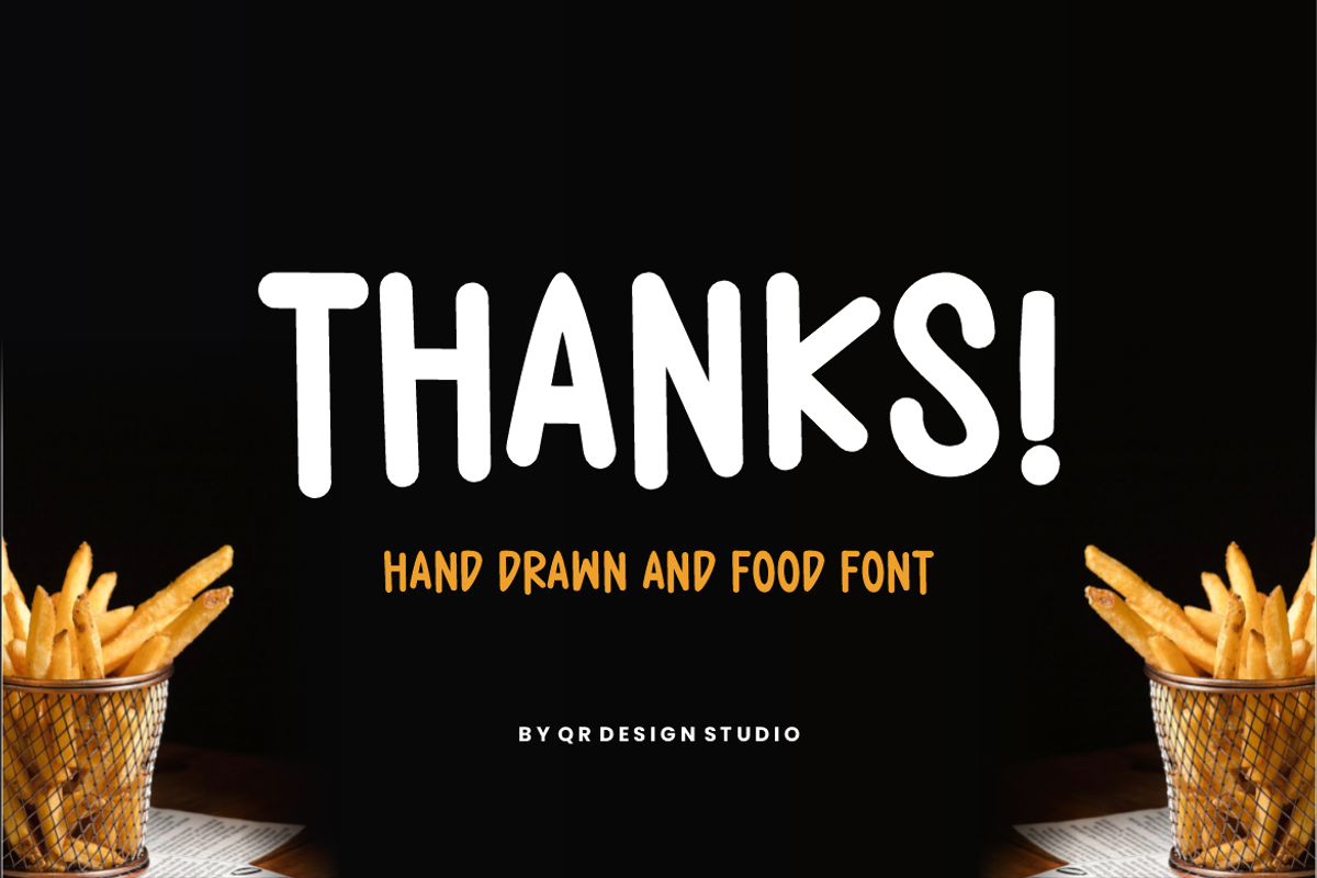 Crispy French - Hand Drawn & Food, a Handwritten Font by QR Design Studio (Photo 6 of 6)