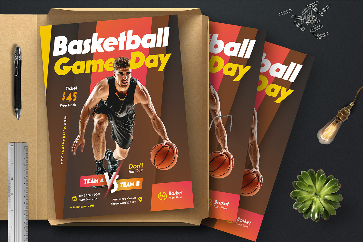 Basketball Game Day Flyer Template, a Flyer Template by Boostock (Photo 2 of 6)