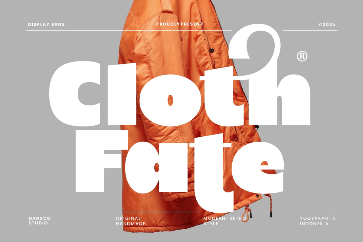 Cloth Fate - Bold Sans Serif Font, a Sans Serif Font by Burhan Afif (Photo 1 of 10)