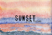 Sunset and ocean watercolor, a Texture Graphic by Inna Vinchenko Designs (Thumbnail 1 of 2)