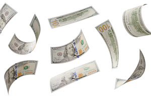 Falling U.S. 100 Dollar Bills, a Business Photo by Andy Dean Photography