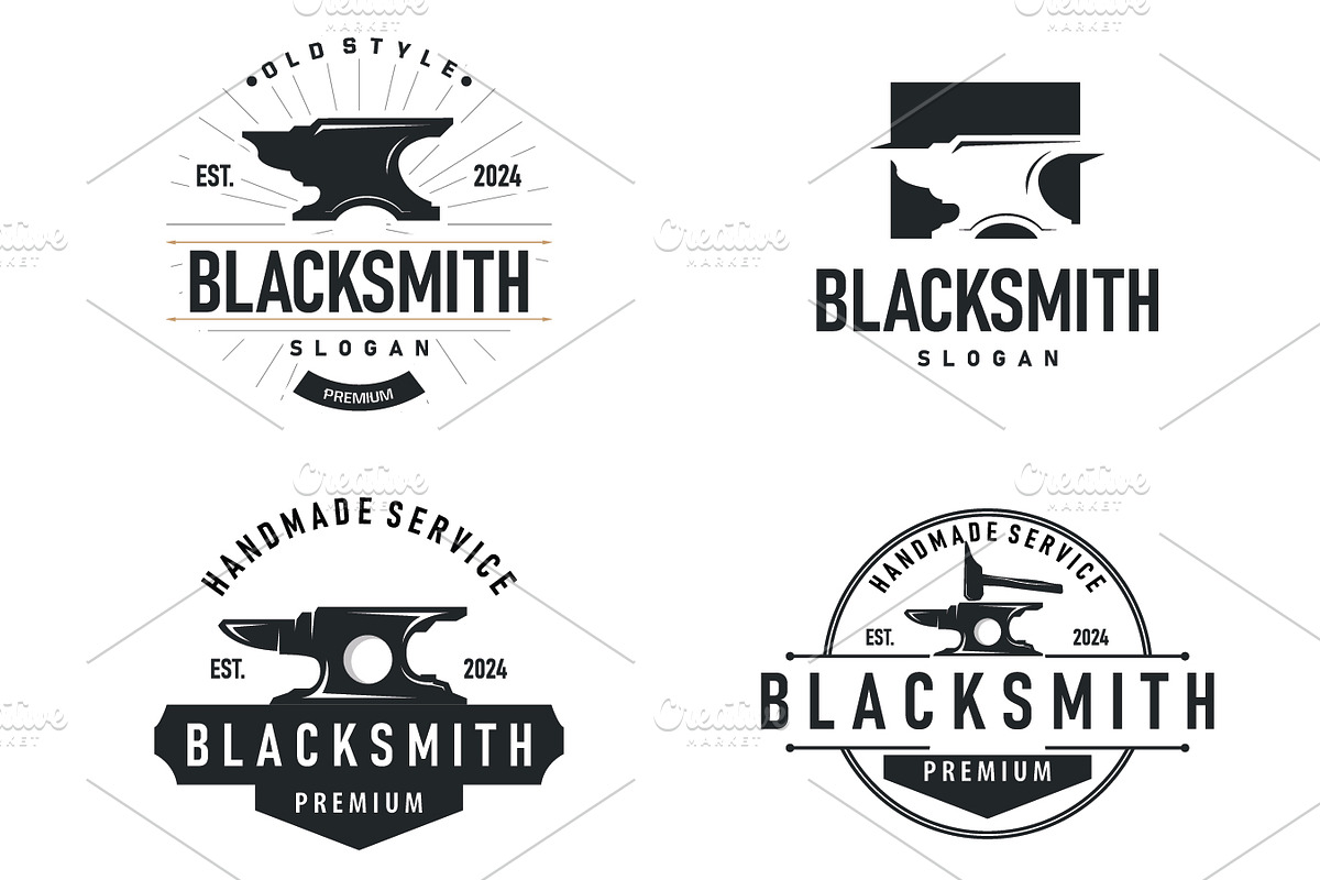 Blacksmith craft logo design bundle, a Branding & Logo Template by Maylianaw28