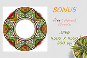 Folk style wreath for coloring, a Brushes & More by dnapslvsk (Thumbnail 4 of 6)