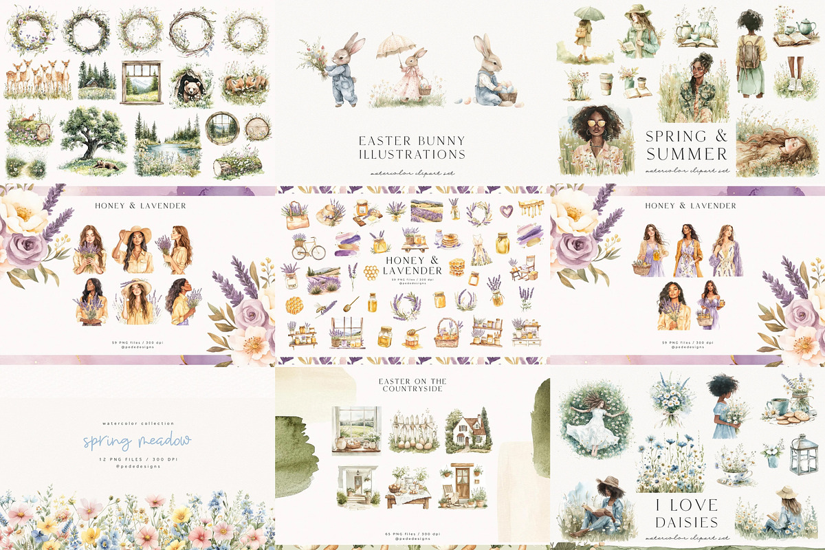 Spring & Easter Bundle, a Seasonal Illustration by PeDe Designs (Photo 8 of 13)