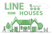 Set of line design cottage houses, an Illustration by Boyko Pictures (Thumbnail 1 of 8)