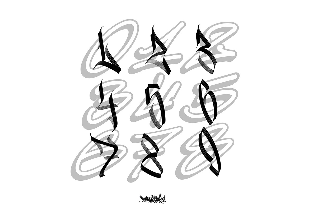Tattoo Numbers  For Procreate, a Brush Add-On by Torus1 (Photo 3 of 6)