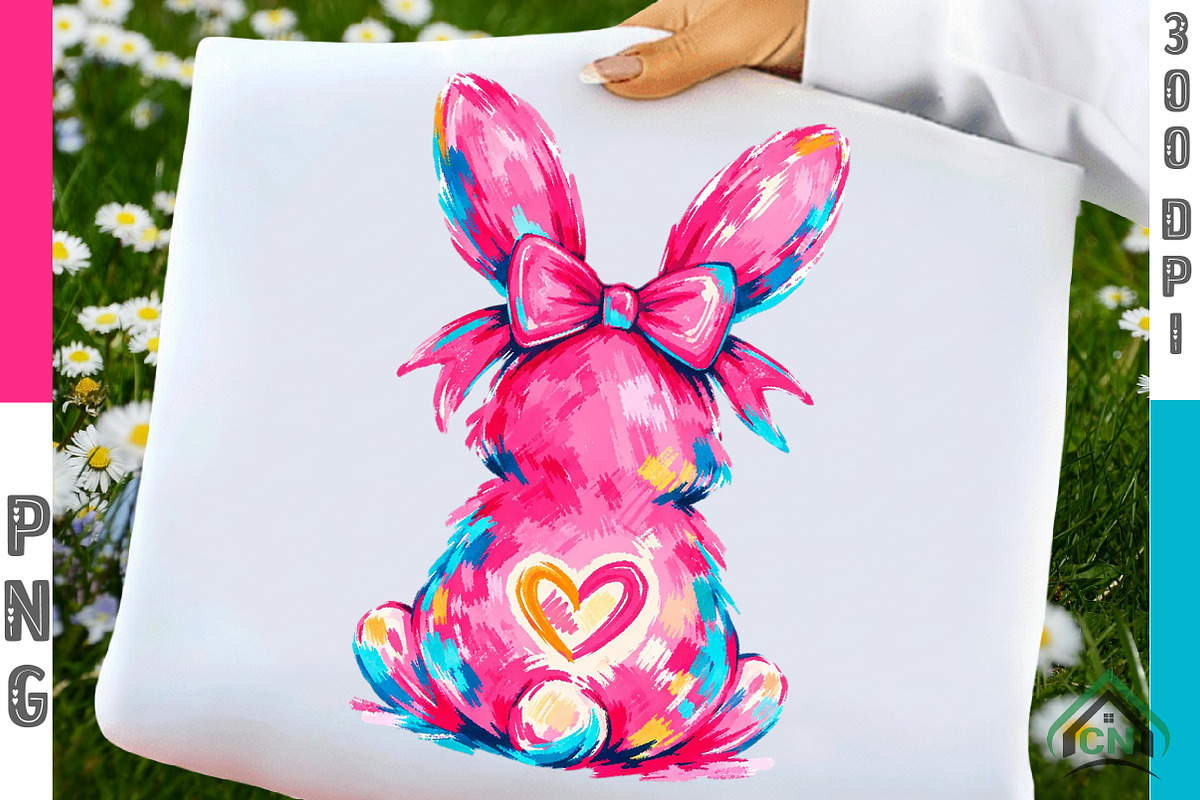 Brushstroke Easter Bunny PNG, an Illustration by Craft Nest (Photo 1 of 6)