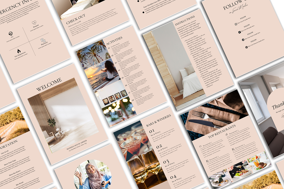 Airbnb Welcome Book Template, a Magazine Template by Templits (Photo 2 of 9)