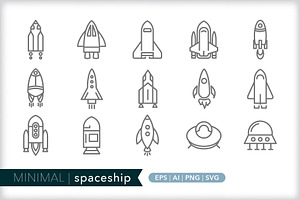 Minimal Spaceship Icons