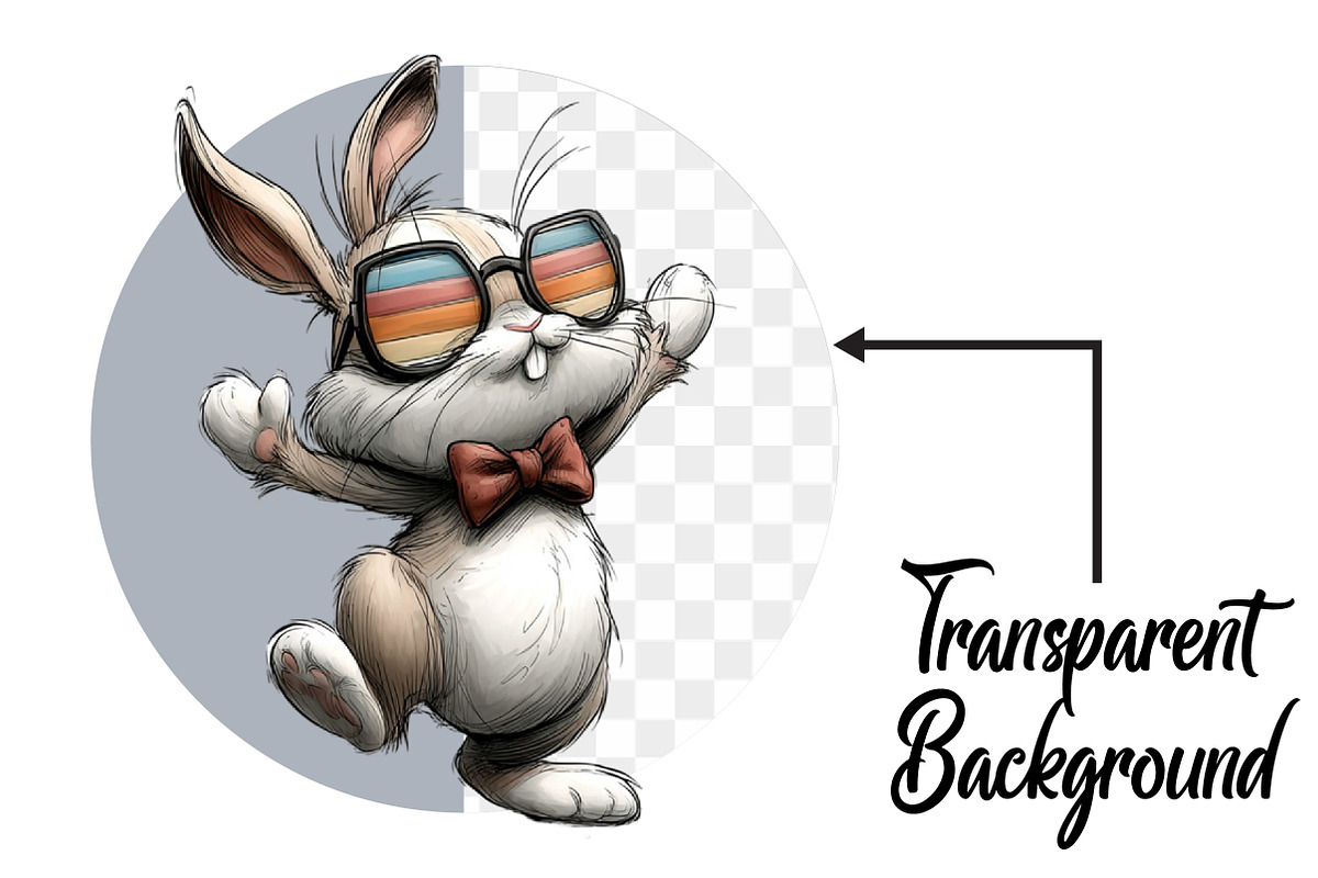 Funny Bunny Clipart Bundle, an Illustration by Pixels.Craft (Photo 2 of 6)