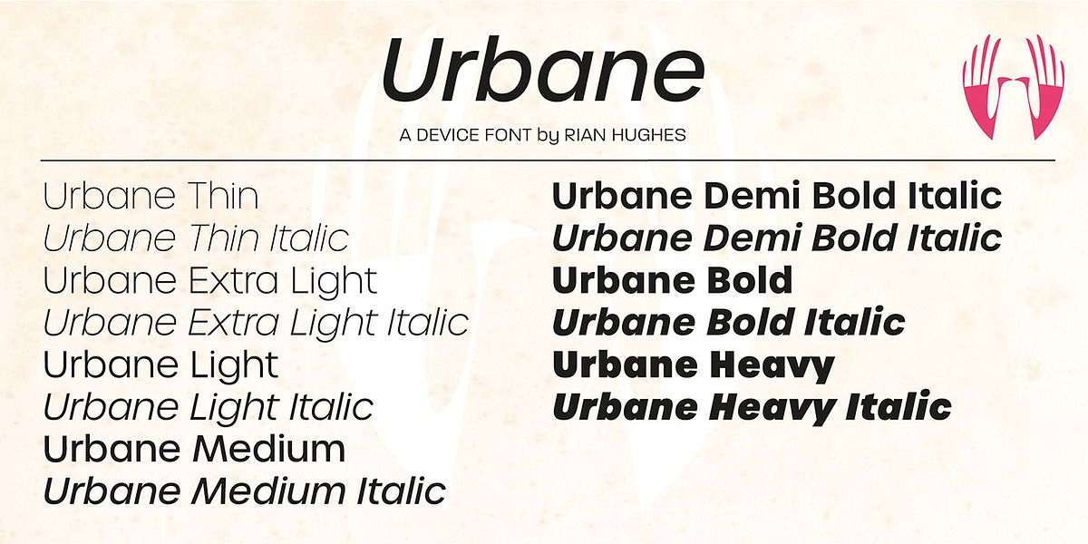 Urbane, a Sans Serif Font by Device (Photo 2 of 6)