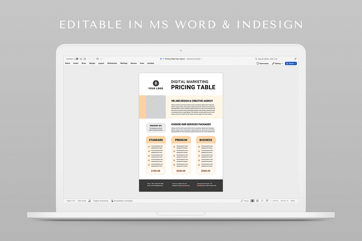 Pricing Table Flyer, a Flyer Template by Leaflove (Photo 5 of 5)