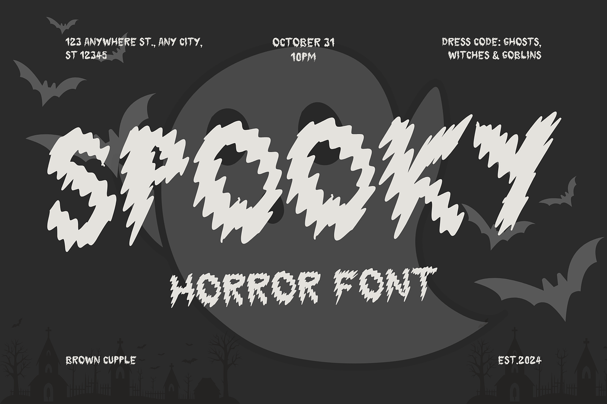 Spooky is a cool Halloween font, a Handwritten Font by Brown Cupple (Photo 1 of 6)