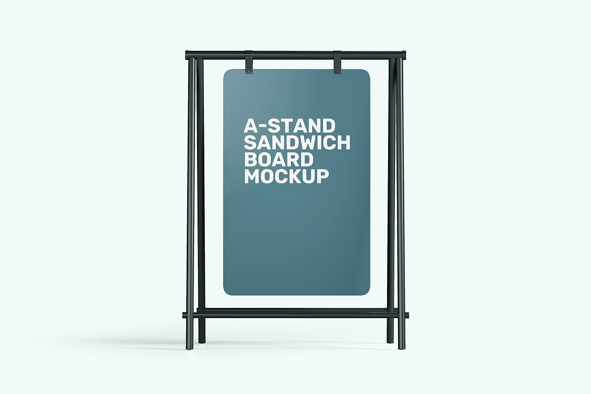 A-stand Sandwich Board Mockup, an Advertising Mockup by Traint (Photo 2 of 7)