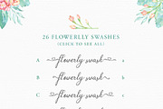 Flowerlly Typeface with Swashes, a Script Font by Rad Fonts (Thumbnail 2 of 3)