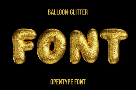 Balloon Glitter Font, a Font by Handmadefont
