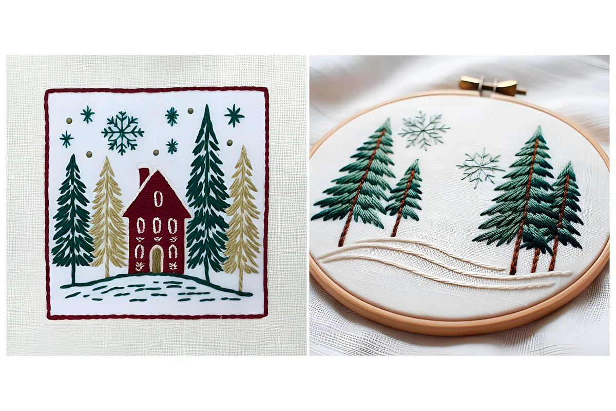 SET Winter Embroidery Handmade, a Background Graphic by IrySha (Photo 3 of 7)