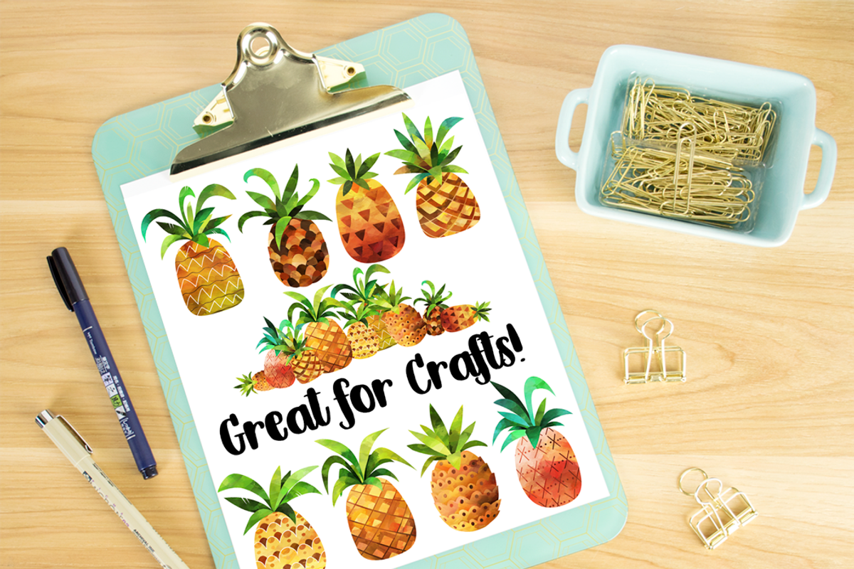 Watercolor Pineapple Clipart, an Illustration by DigitalArtsi (Photo 3 of 3)