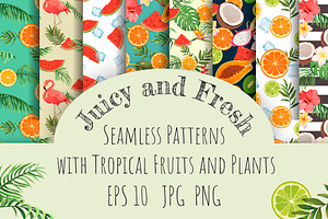 Juicy And Fresh. Set Of Patterns