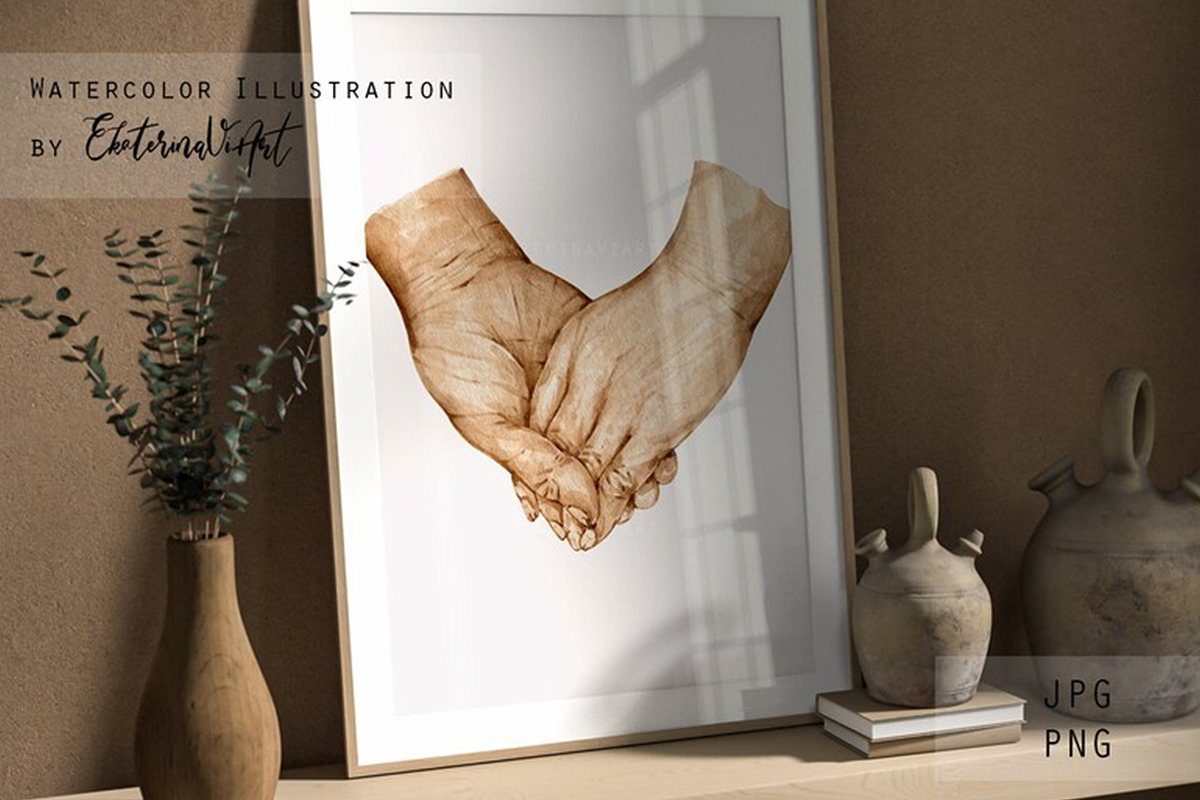 Grandparents Holding Hands Family, a Person Illustration by EkaterinaViArt (Photo 4 of 4)