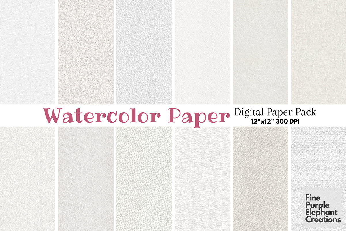 Watercolor Paper Texture Blank White, a Pattern Graphic by Fine Purple Elephant (Photo 1 of 5)