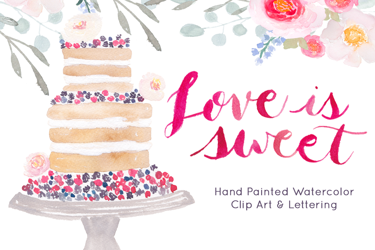 Wedding Cake Watercolor Clip art, an Illustration by Emerald & Ivy Studios (Photo 1 of 4)