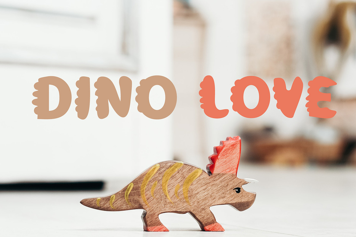 Dino Love - Dinosaur Font, a Font by vladocar (Photo 1 of 6)