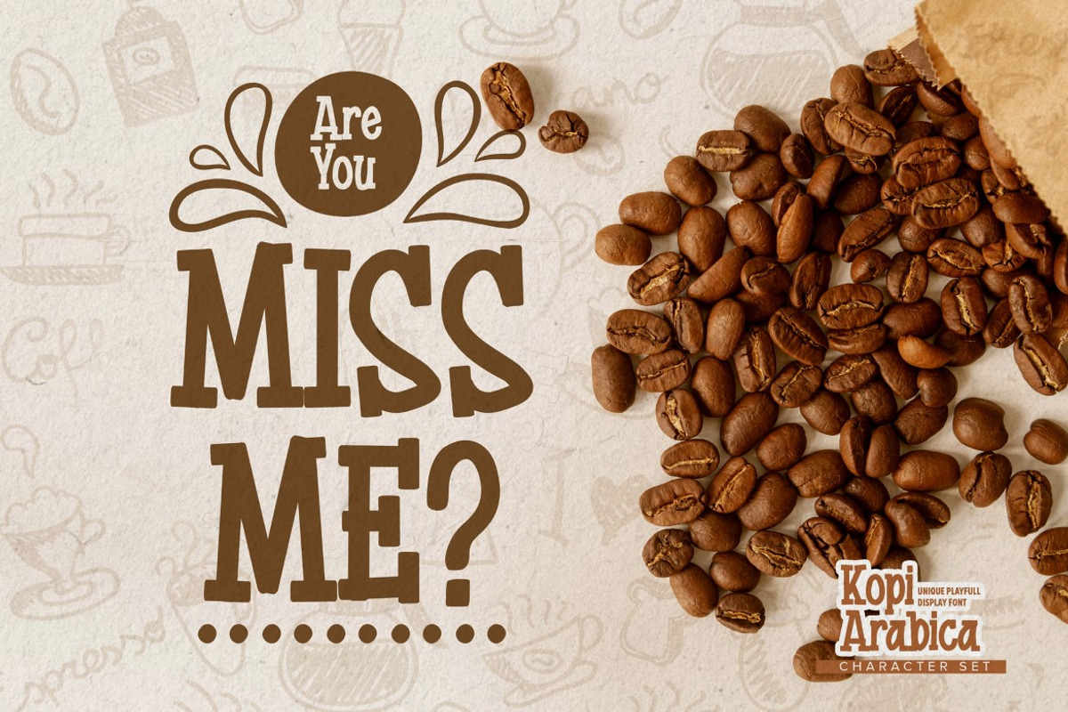 Kopi Arabica-Unique Playful Display, a Font by Gassstype (Photo 4 of 8)