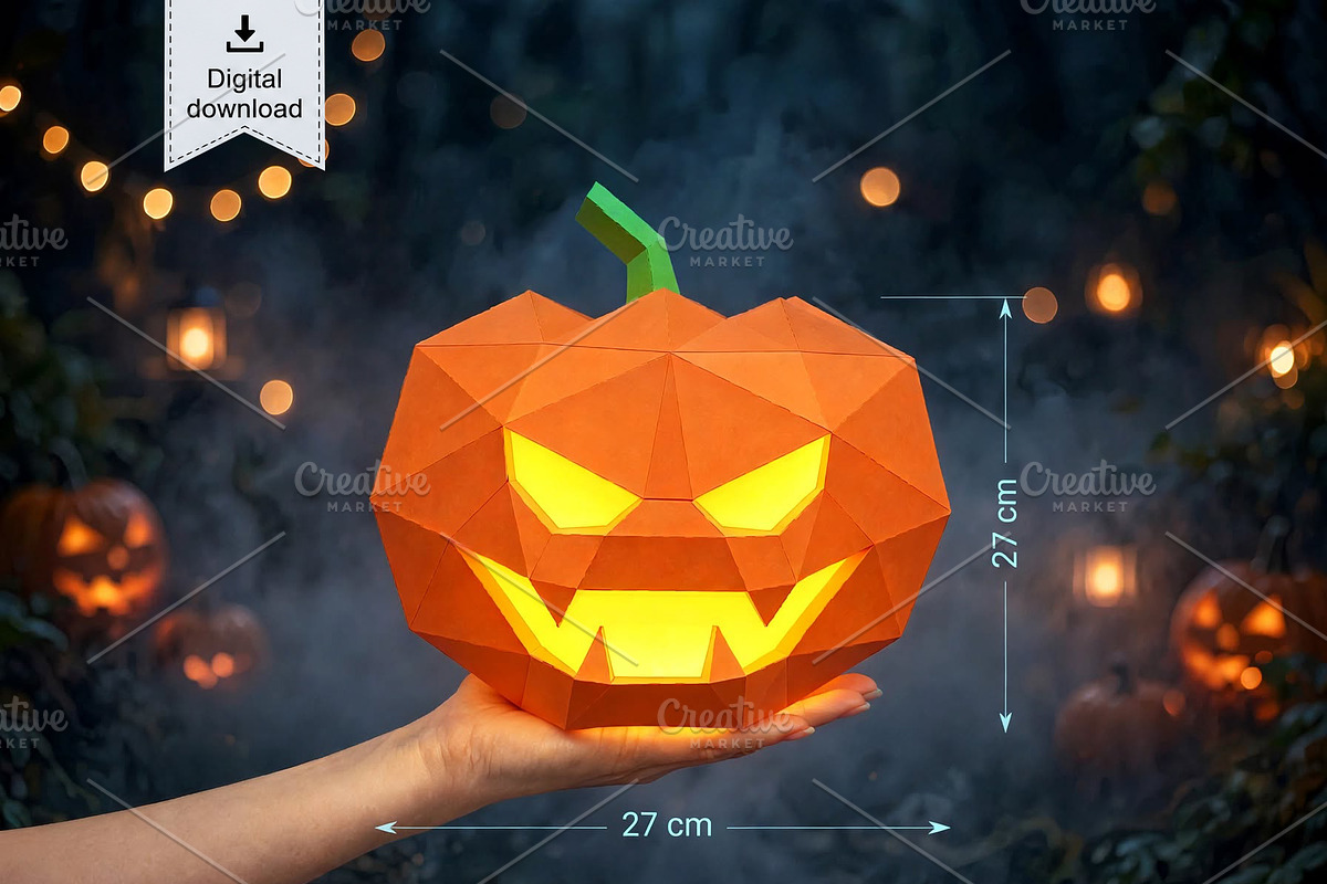 Halloween Pumpkin - 3d papercraft, a Card Template by PAPER amaze (Photo 5 of 7)