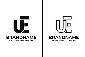 Letters UE Or EU Monogram Logo Set