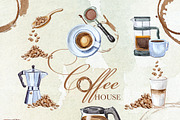 Hand Painted Coffee House Clipart, a Food Illustration by ArtCreationsDesign (Thumbnail 5 of 9)