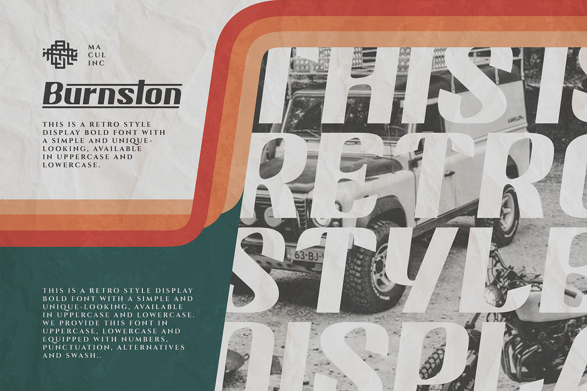 Burnston - Display Font, a Sans Serif Font by Maculinc Type (Photo 5 of 8)