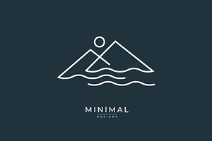 logo of a mountain and water