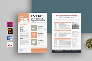 Event Schedule | MS Word & Indesign, a Flyer Template by obayes