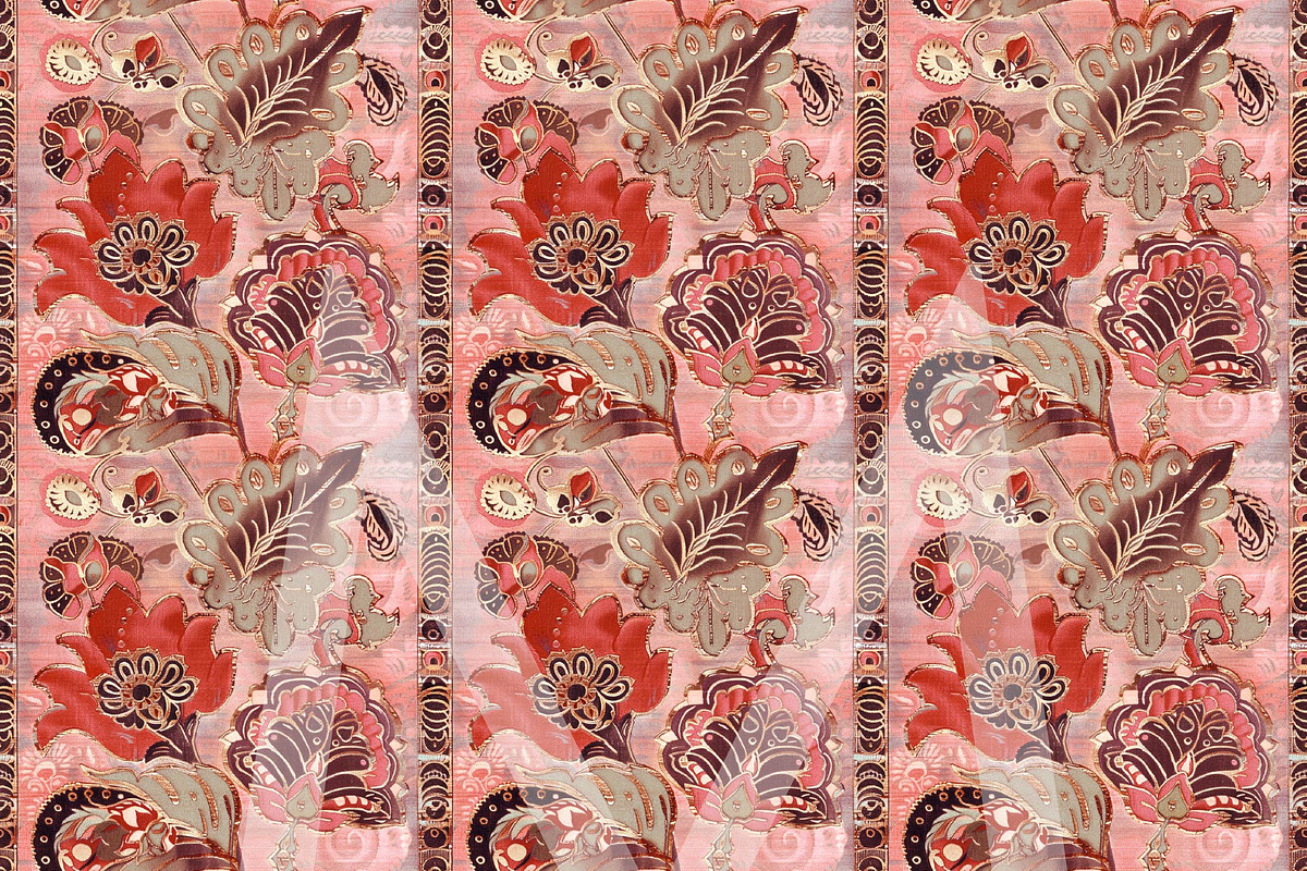 Crimson Red Indian Seamless Patterns, a Pattern Graphic by Maishop (Photo 3 of 8)