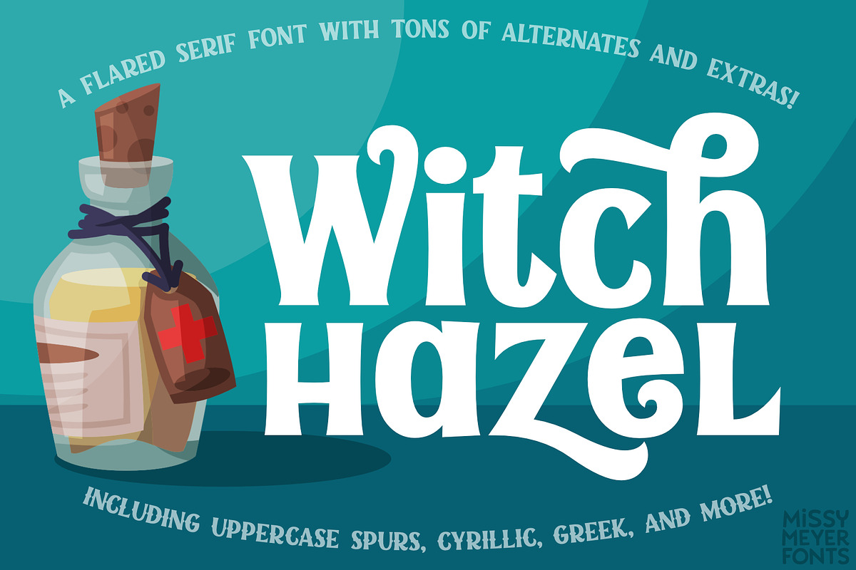 Witch Hazel: a flared serif font!, a Serif Font by Missy Meyer (Photo 1 of 9)
