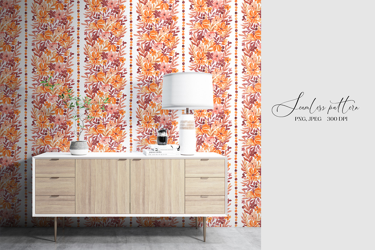 Vertical Fall Flora Seamless pattern, a Pattern Graphic by SirenaArt (Photo 12 of 16)