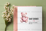 Pink Baby Shower Clipart, Baby Girl, a Decorative Illustration by BrushstrokeArtGB (Thumbnail 9 of 9)