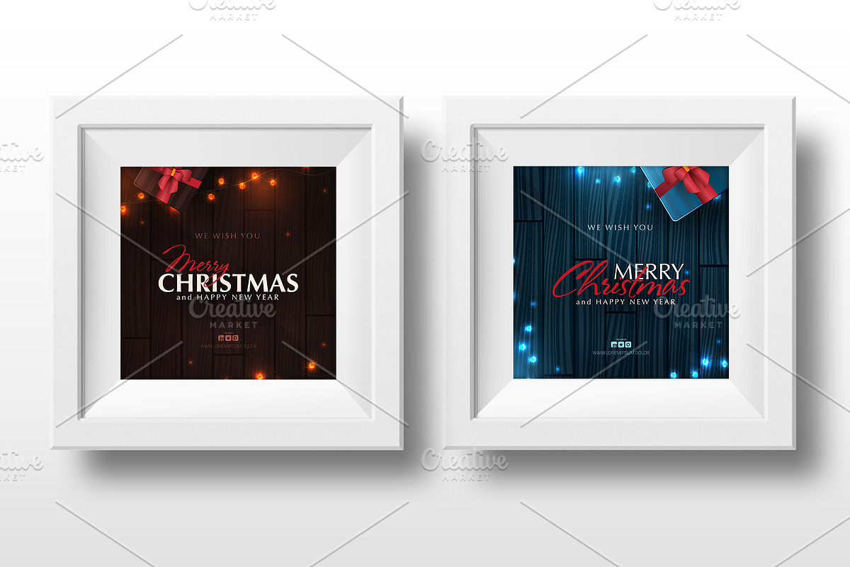 Christmas Banner with lights garland, a Social Media Template by Leo Edition (Photo 3 of 4)